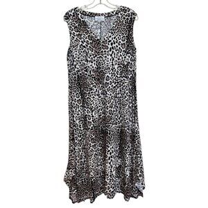Catalog Favorites‎ Dress Womens Size Large L Cheetah Leopard V Neck Ladies